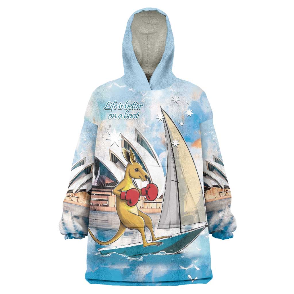 Personalised Australia Sailing Wearable Blanket Hoodie Life Is Better On A Boat