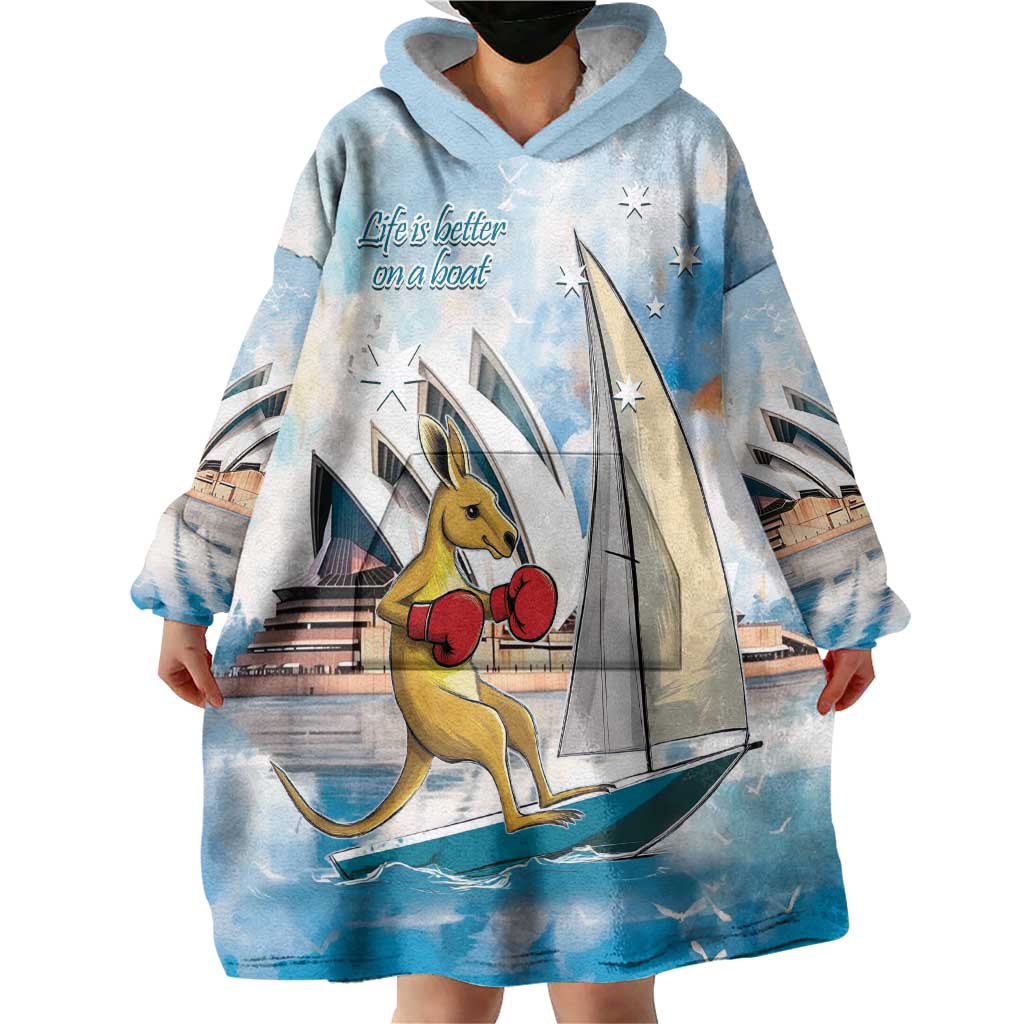 Personalised Australia Sailing Wearable Blanket Hoodie Life Is Better On A Boat