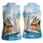Personalised Australia Sailing Women Sleeveless Polo Shirt Life Is Better On A Boat
