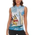 Personalised Australia Sailing Women Sleeveless Polo Shirt Life Is Better On A Boat