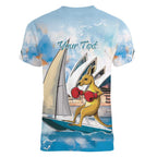 Personalised Australia Sailing Women V-Neck T-Shirt Life Is Better On A Boat