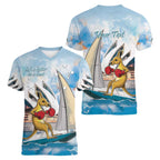 Personalised Australia Sailing Women V-Neck T-Shirt Life Is Better On A Boat