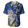 Australia Day Baseball Jersey Proud To Be An Aussie Koala With Map Golden Wattle