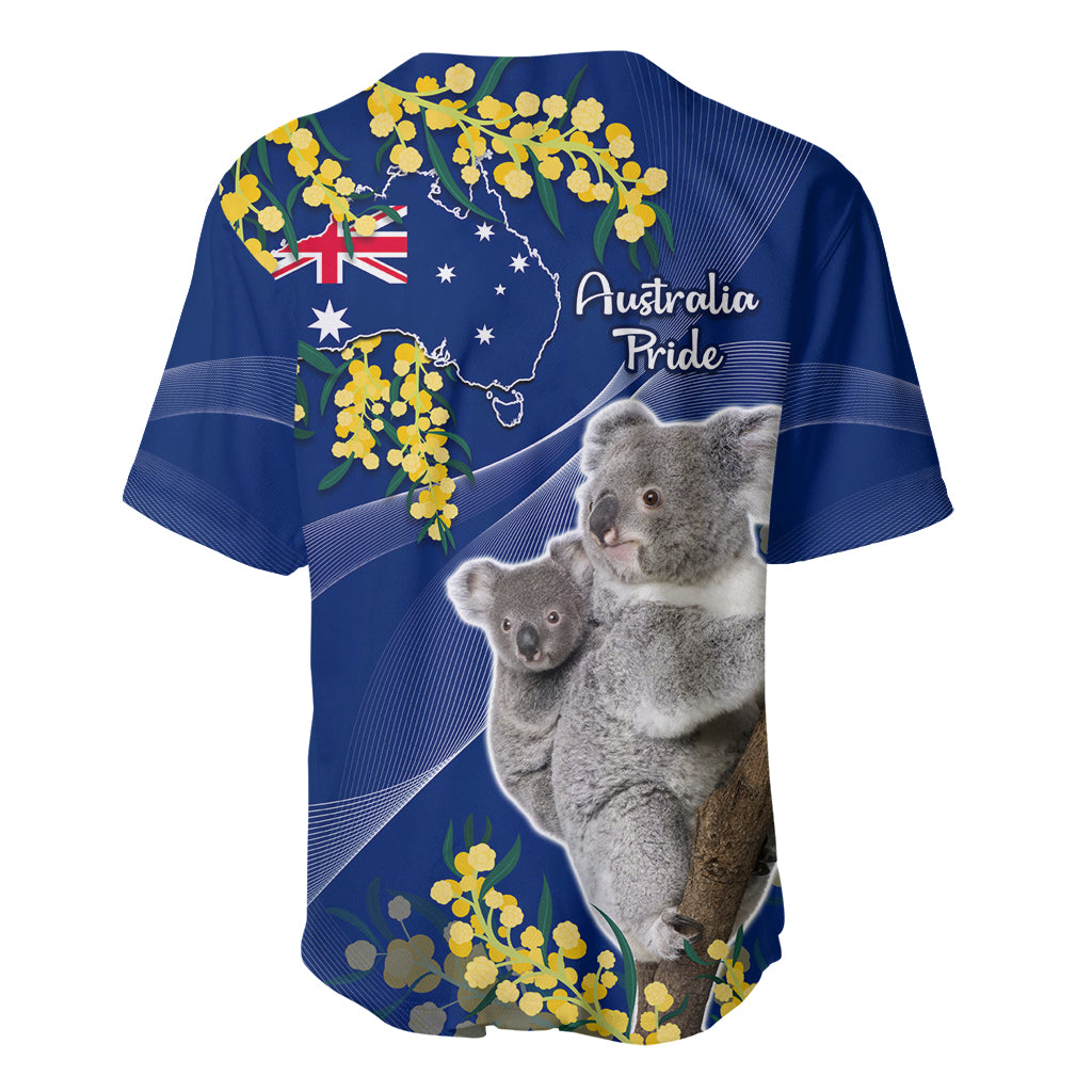 Australia Day Baseball Jersey Proud To Be An Aussie Koala With Map Golden Wattle