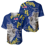Australia Day Baseball Jersey Proud To Be An Aussie Koala With Map Golden Wattle