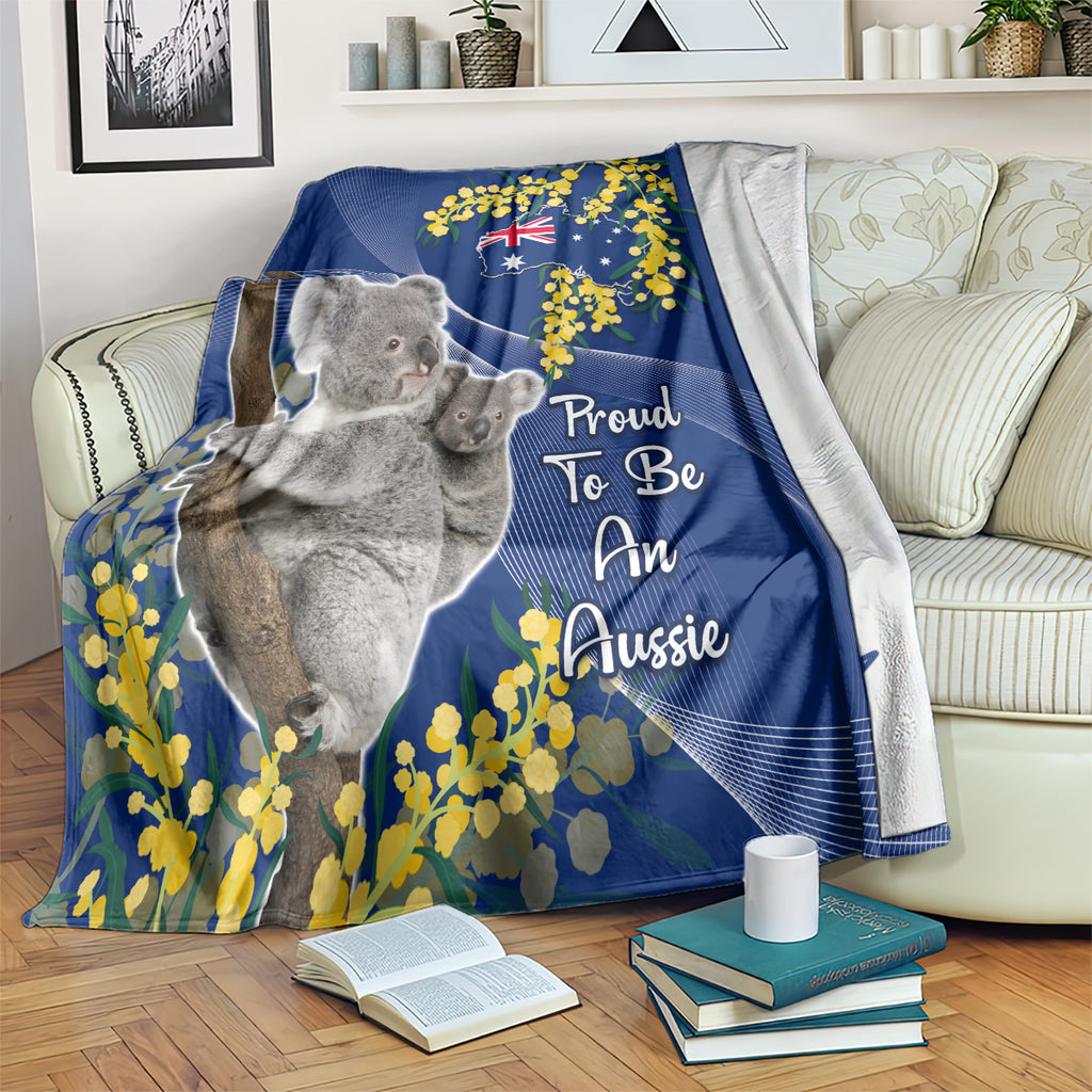 Australia Day Blanket Proud To Be An Aussie Koala With Map Golden Wattle