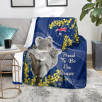 Australia Day Blanket Proud To Be An Aussie Koala With Map Golden Wattle