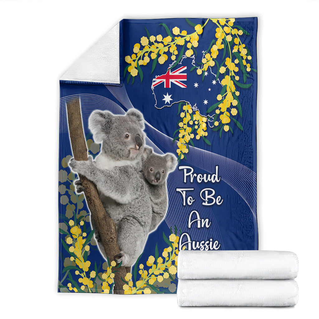 Australia Day Blanket Proud To Be An Aussie Koala With Map Golden Wattle