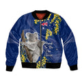 Australia Day Bomber Jacket Proud To Be An Aussie Koala With Map Golden Wattle