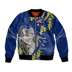 Australia Day Bomber Jacket Proud To Be An Aussie Koala With Map Golden Wattle