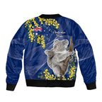 Australia Day Bomber Jacket Proud To Be An Aussie Koala With Map Golden Wattle