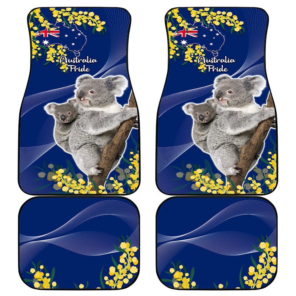 Australia Day Car Mats Proud To Be An Aussie Koala With Map Golden Wattle
