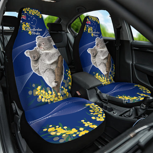 Australia Day Car Seat Cover Proud To Be An Aussie Koala With Map Golden Wattle