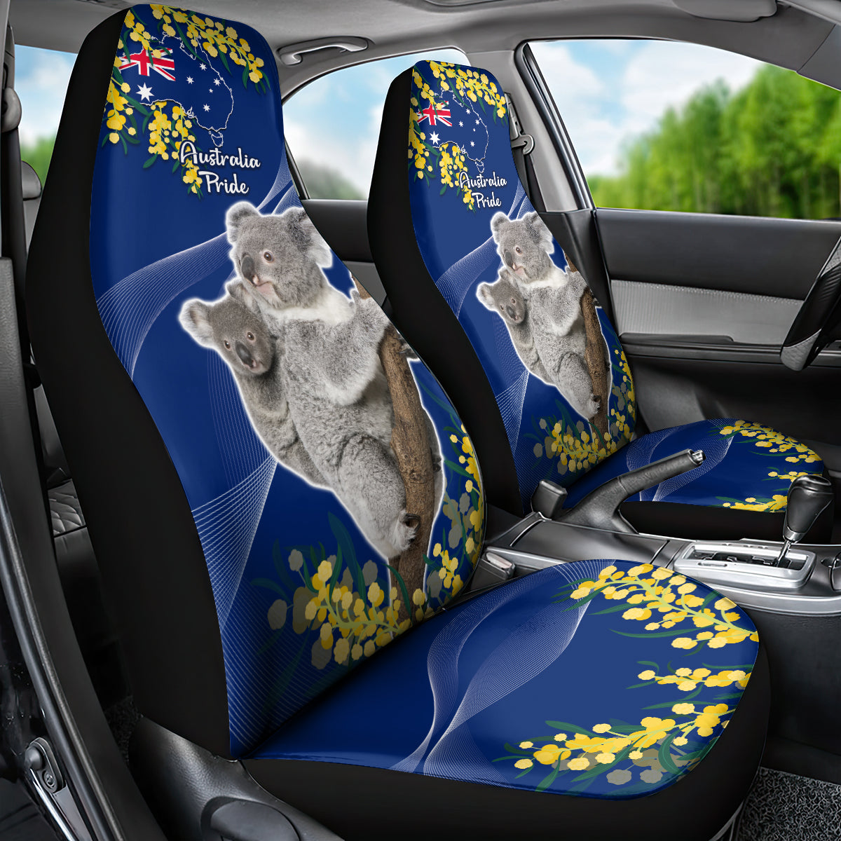 Australia Day Car Seat Cover Proud To Be An Aussie Koala With Map Golden Wattle