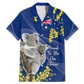 Australia Day Family Matching Mermaid Dress and Hawaiian Shirt Proud To Be An Aussie Koala With Map Golden Wattle