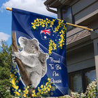 Australia Day Garden Flag Proud To Be An Aussie Koala With Map Golden Wattle