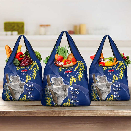 Australia Day Grocery Bag Proud To Be An Aussie Koala Golden Wattle