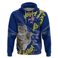 Australia Day Hoodie Proud To Be An Aussie Koala With Map Golden Wattle