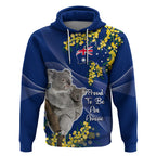 Australia Day Hoodie Proud To Be An Aussie Koala With Map Golden Wattle