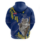 Australia Day Hoodie Proud To Be An Aussie Koala With Map Golden Wattle