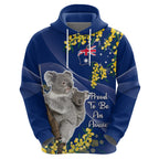 Australia Day Hoodie Proud To Be An Aussie Koala With Map Golden Wattle