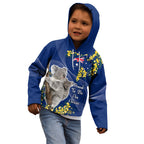 Australia Day Kid Hoodie Proud To Be An Aussie Koala With Map Golden Wattle