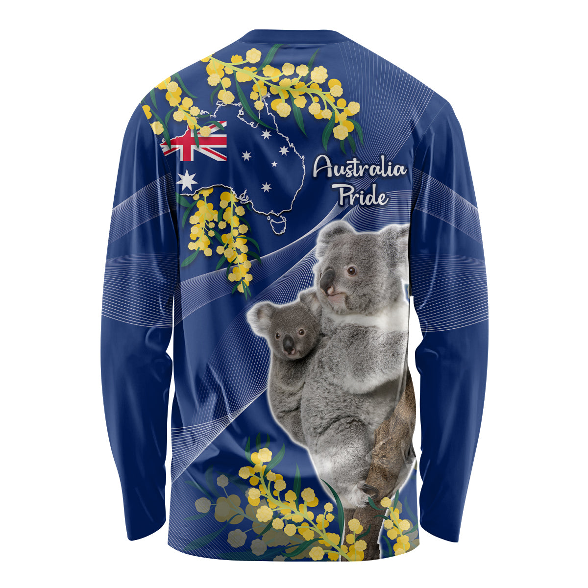 Australia Day Long Sleeve Shirt Proud To Be An Aussie Koala With Map Golden Wattle