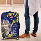 Australia Day Luggage Cover Proud To Be An Aussie Koala With Map Golden Wattle