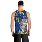 Australia Day Men Tank Top Proud To Be An Aussie Koala With Map Golden Wattle