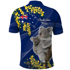 Australia Day Polo Shirt Proud To Be An Aussie Koala With Map Golden Wattle