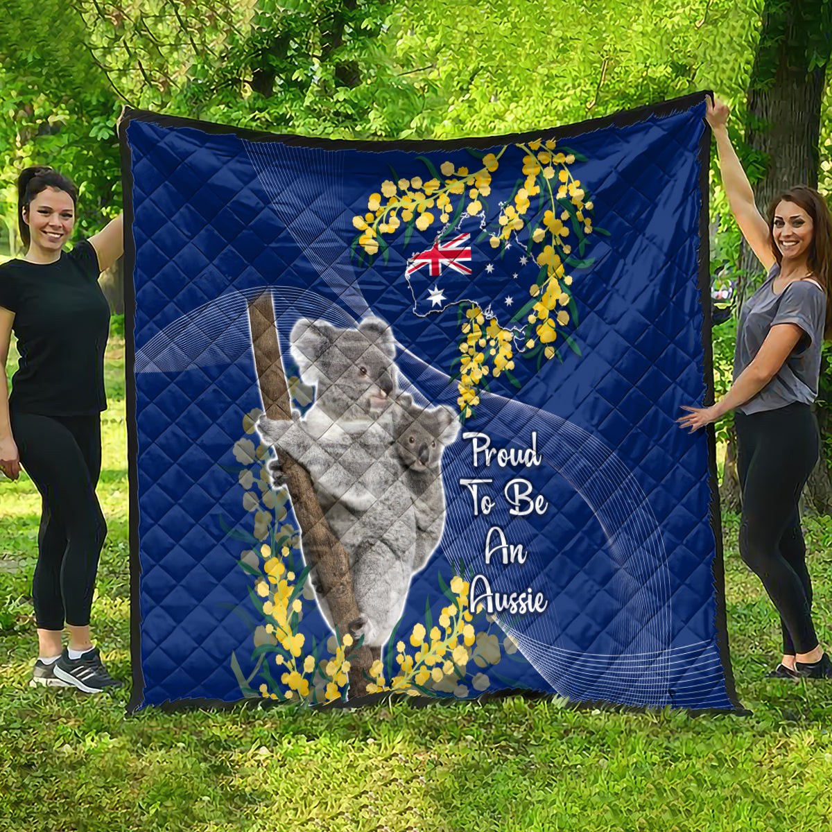 Australia Day Quilt Proud To Be An Aussie Koala With Map Golden Wattle