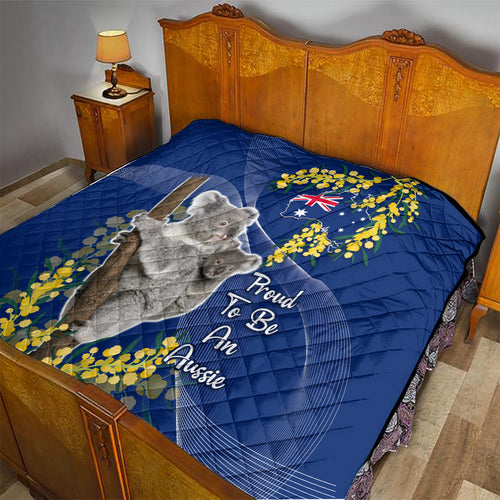 Australia Day Quilt Proud To Be An Aussie Koala With Map Golden Wattle