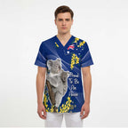 Australia Day Scrub Top Proud To Be An Aussie Koala With Map Golden Wattle - Aussie Hoodie