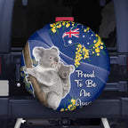 Australia Day Spare Tire Cover Proud To Be An Aussie Koala With Map Golden Wattle