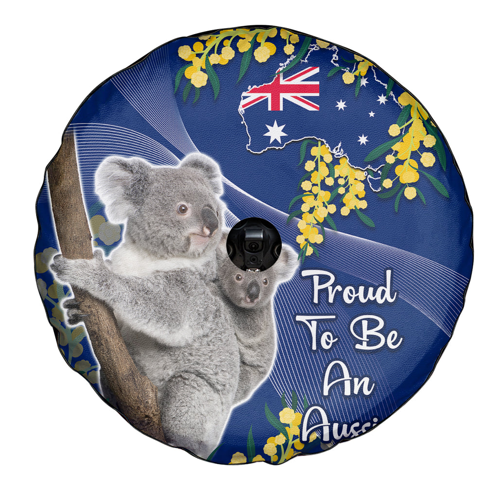 Australia Day Spare Tire Cover Proud To Be An Aussie Koala With Map Golden Wattle