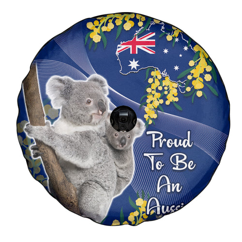 Australia Day Spare Tire Cover Proud To Be An Aussie Koala With Map Golden Wattle