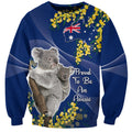 Australia Day Sweatshirt Proud To Be An Aussie Koala With Map Golden Wattle