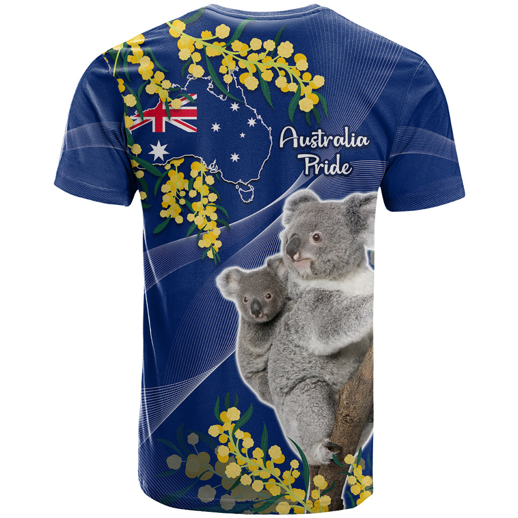 Australia Day T Shirt Proud To Be An Aussie Koala With Map Golden Wattle