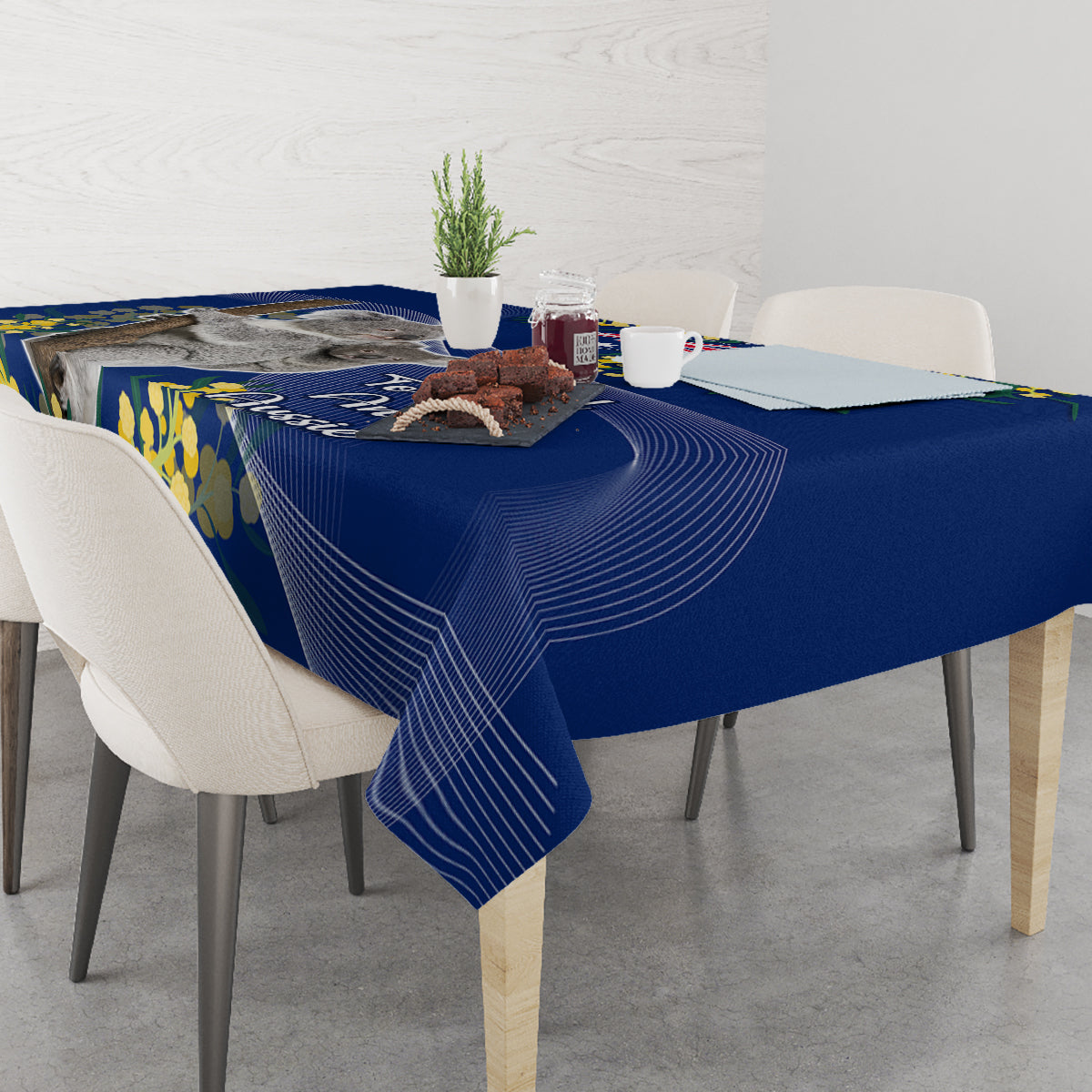 Australia Day Tablecloth Proud To Be An Aussie Koala With Map Golden Wattle