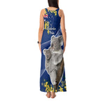 Australia Day Tank Maxi Dress Proud To Be An Aussie Koala With Map Golden Wattle