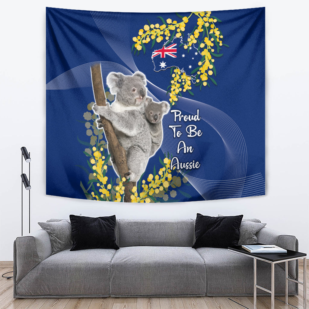Australia Day Tapestry Proud To Be An Aussie Koala With Map Golden Wattle