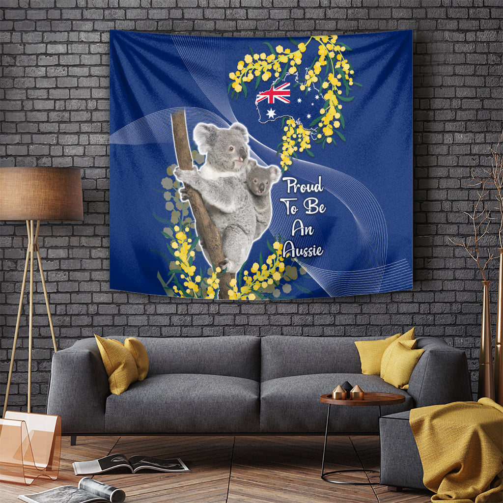 Australia Day Tapestry Proud To Be An Aussie Koala With Map Golden Wattle