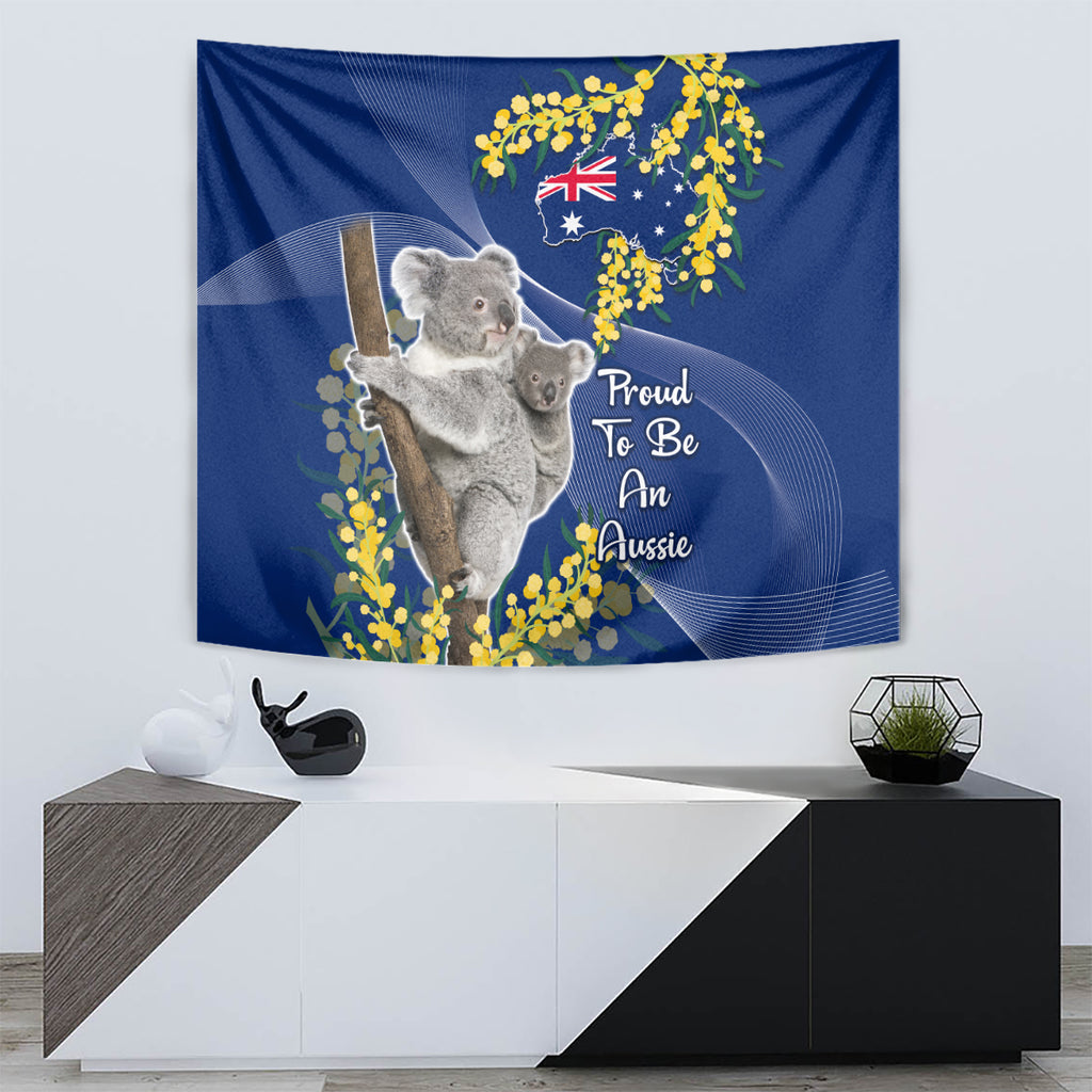 Australia Day Tapestry Proud To Be An Aussie Koala With Map Golden Wattle