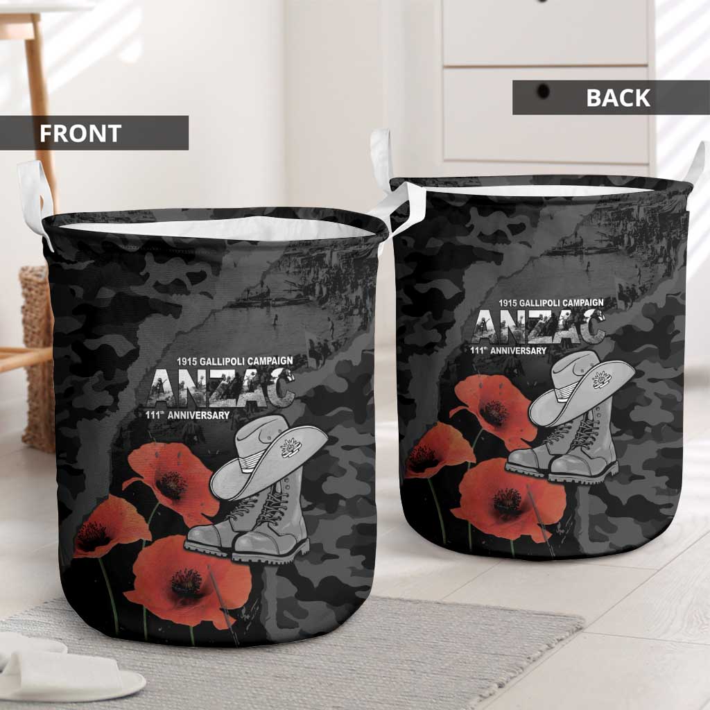Australia 1915 Gallipoli ANZAC Laundry Basket 111th Anniversary Army Boots And Slouch Hat