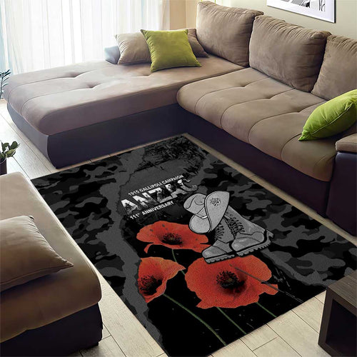 Australia 1915 Gallipoli ANZAC Area Rug 111th Anniversary Army Boots And Slouch Hat