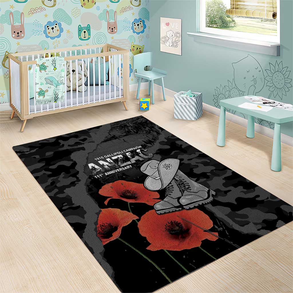 Australia 1915 Gallipoli ANZAC Area Rug 111th Anniversary Army Boots And Slouch Hat