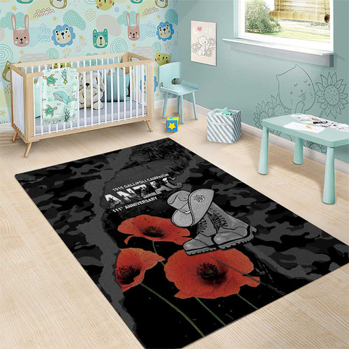 Australia 1915 Gallipoli ANZAC Area Rug 111th Anniversary Army Boots And Slouch Hat