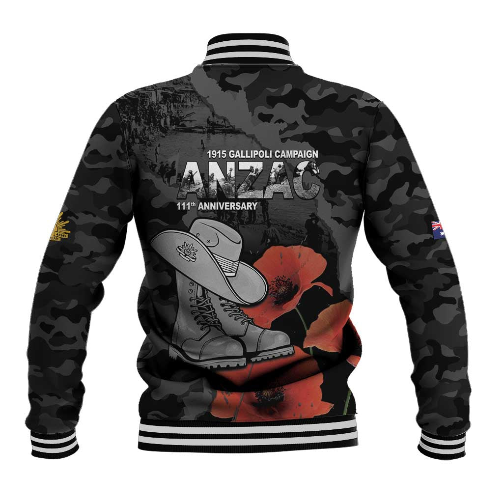 Australia 1915 Gallipoli ANZAC Baseball Jacket 111th Anniversary Army Boots And Slouch Hat