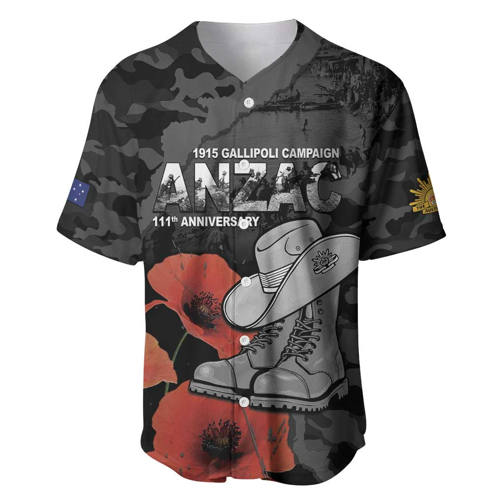 Australia 1915 Gallipoli ANZAC Baseball Jersey 111th Anniversary Army Boots And Slouch Hat