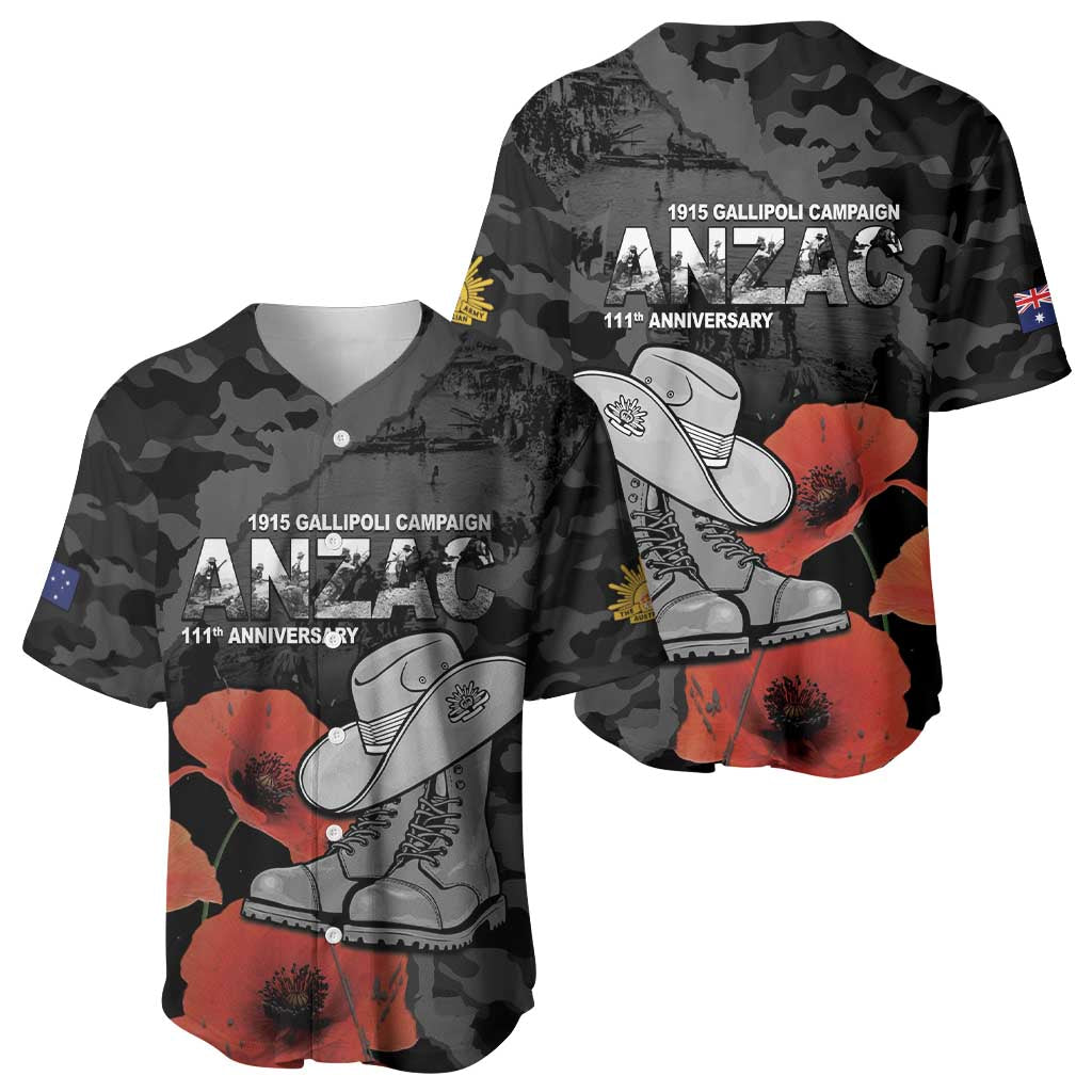 Australia 1915 Gallipoli ANZAC Baseball Jersey 111th Anniversary Army Boots And Slouch Hat